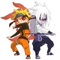 Chibi Naruto no kitsune and cursed Sasuke